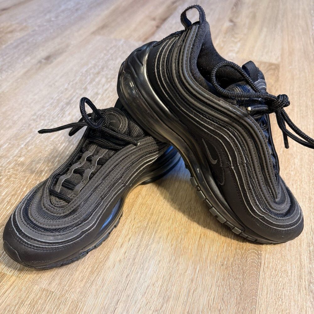 Nike Air Max 97 Shoes 6.5 JV Triple Black Running Sneakers 921733-001